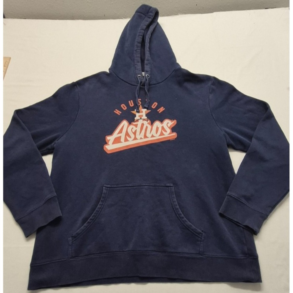 Houston Astros men's navy‎ blue front pocket Hoodie sweatshirt MLB game day Logo